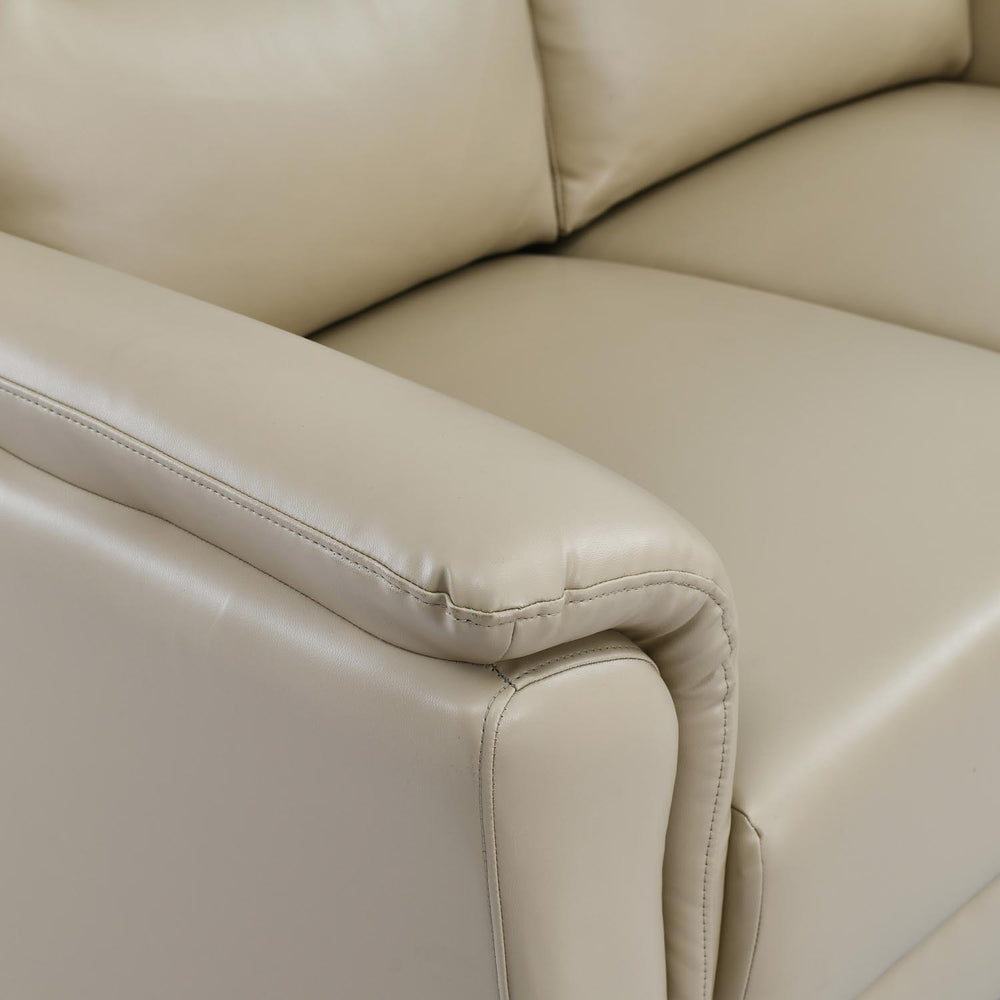 Aiden 2 Seater Leatherette Sofa- Beige
