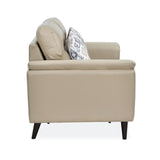 Aiden 2 Seater Leatherette Sofa- Beige