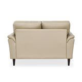 Aiden 2 Seater Leatherette Sofa- Beige