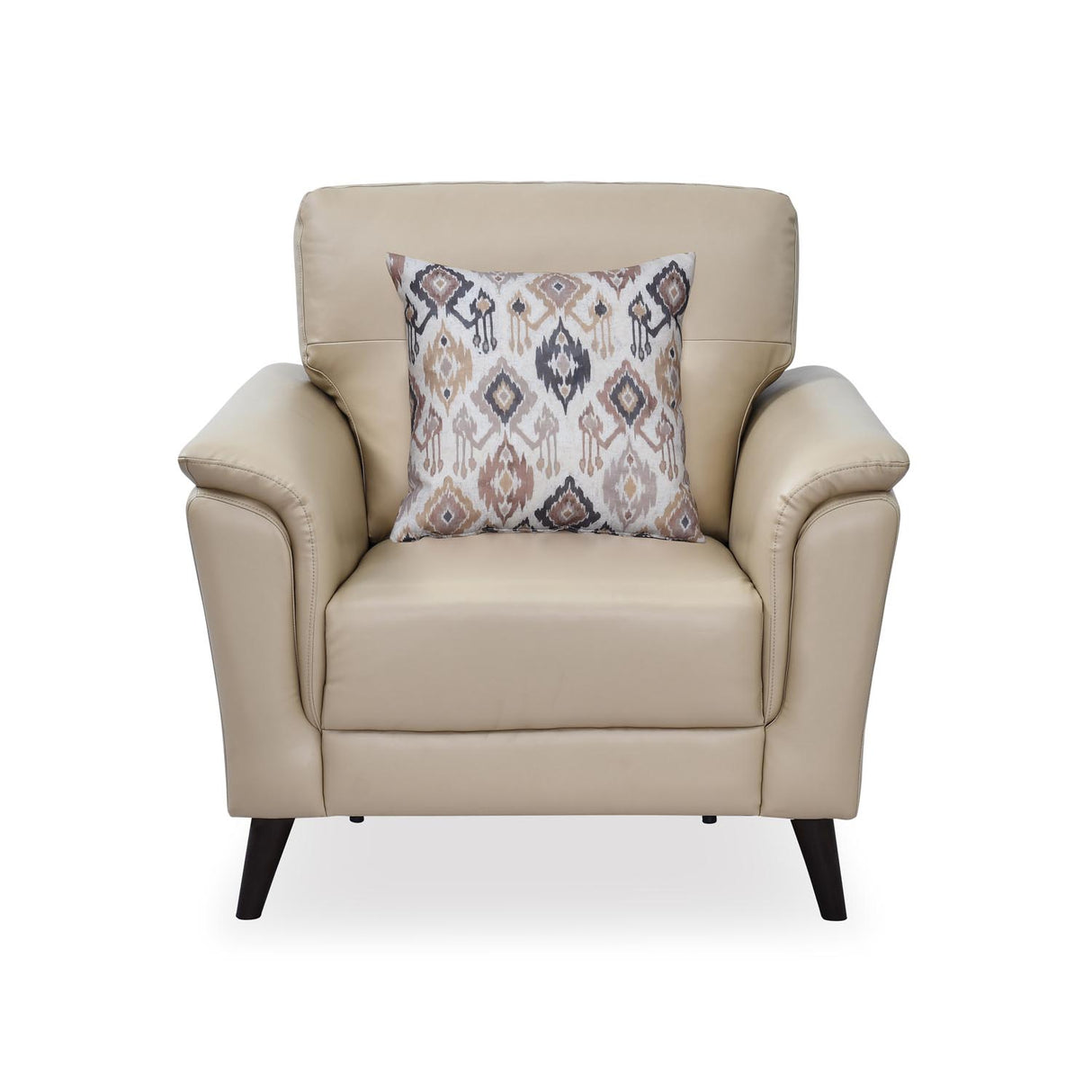 Aiden 1 Seater Leatherette Sofa- Beige