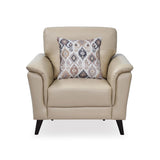 Aiden 1 Seater Leatherette Sofa- Beige