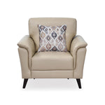 Aiden 1 Seater Leatherette Sofa- Beige
