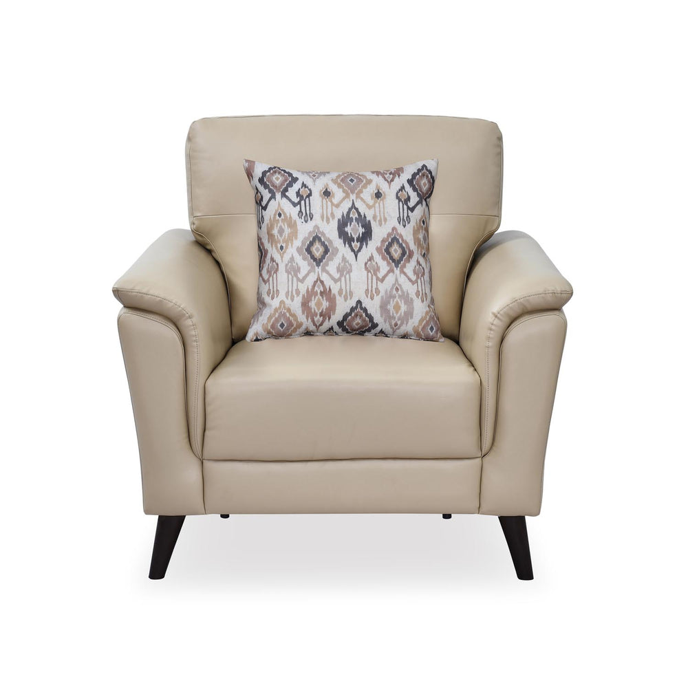Aiden 1 Seater Leatherette Sofa- Beige