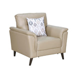 Aiden 1 Seater Leatherette Sofa- Beige