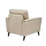 Aiden 1 Seater Leatherette Sofa- Beige