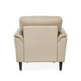 Aiden 1 Seater Leatherette Sofa- Beige