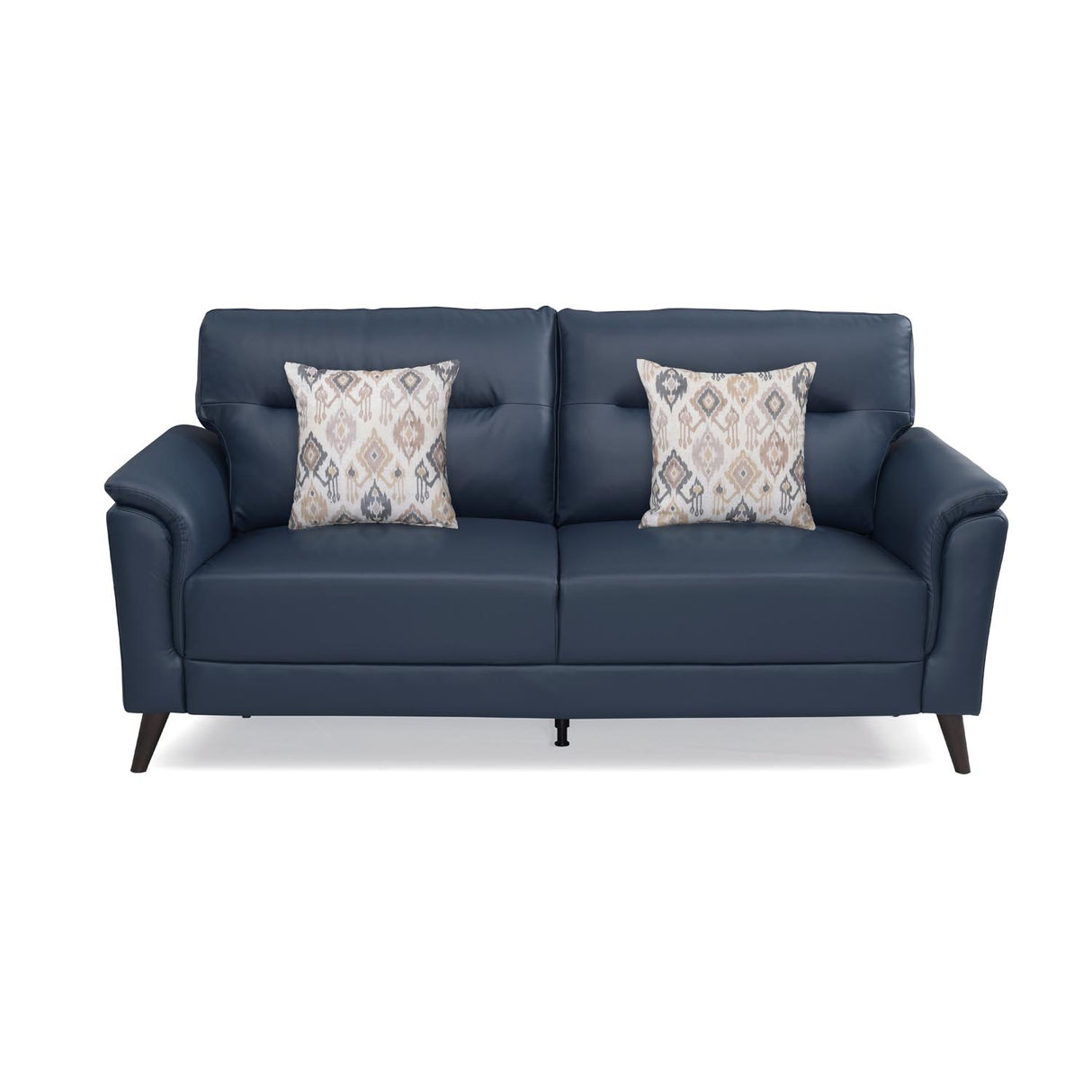 Aiden 3 Seater Leatherette Sofa- Navy Blue