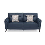 Aiden 3 Seater Leatherette Sofa- Navy Blue