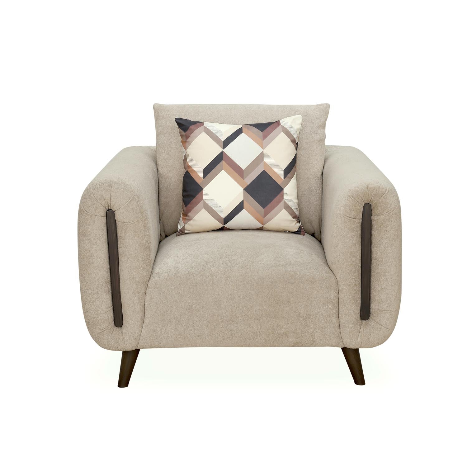Harper 1 Seater Fabric Sofa- Beige
