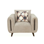 Harper 1 Seater Fabric Sofa- Beige
