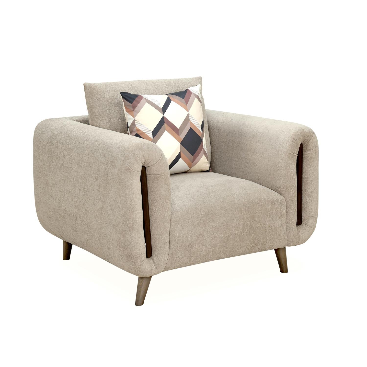 Harper 1 Seater Fabric Sofa- Beige