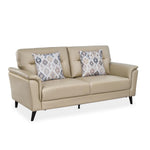 Aiden 3 Seater Leatherette Sofa- Beige