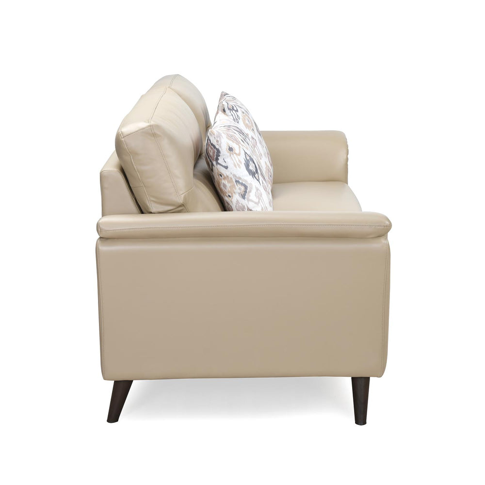 Aiden 3 Seater Leatherette Sofa- Beige