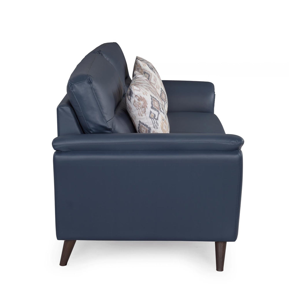 Aiden 3 Seater Leatherette Sofa- Navy Blue