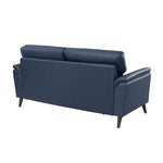 Aiden 3 Seater Leatherette Sofa- Navy Blue
