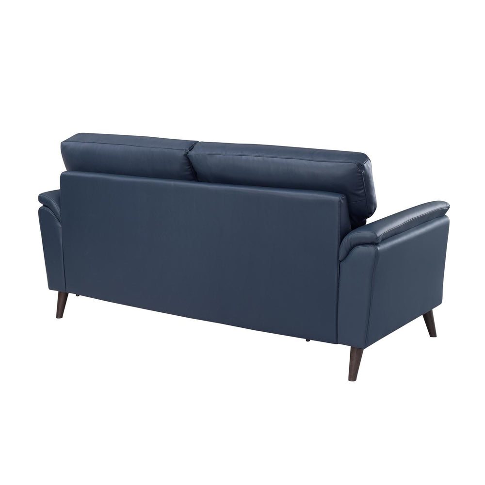 Aiden 3 Seater Leatherette Sofa- Navy Blue