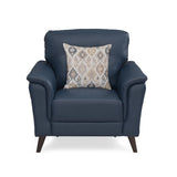 Aiden 1 Seater Leatherette Sofa- Navy Blue