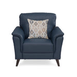 Aiden 1 Seater Leatherette Sofa- Navy Blue