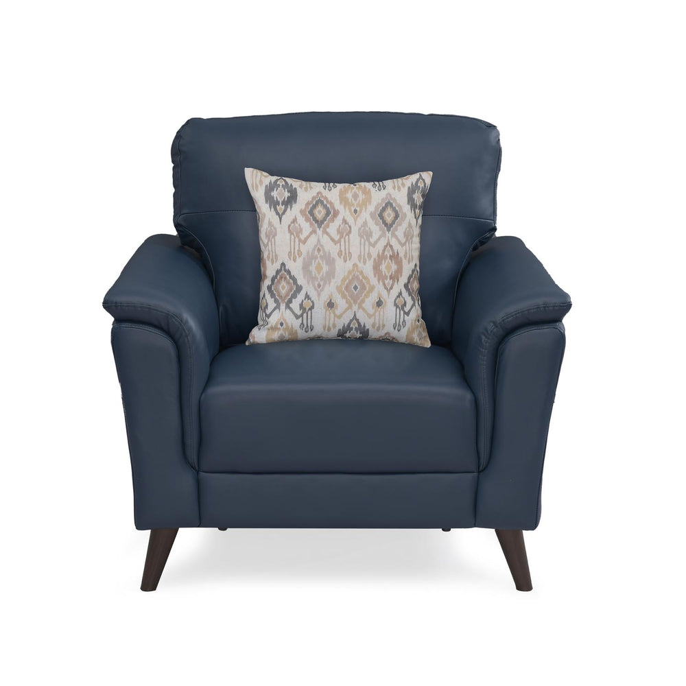 Aiden 1 Seater Leatherette Sofa- Navy Blue