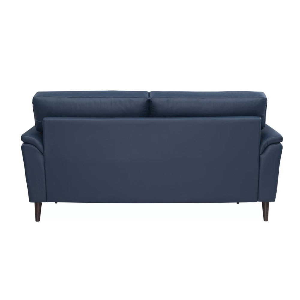 Aiden 3 Seater Leatherette Sofa- Navy Blue