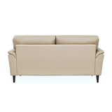 Aiden 3 Seater Leatherette Sofa- Beige