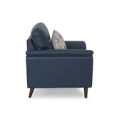 Aiden 1 Seater Leatherette Sofa- Navy Blue