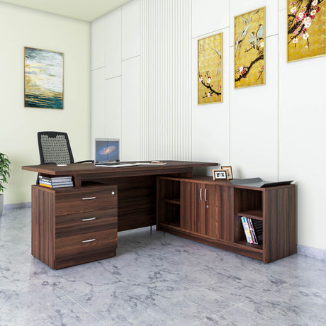 Nilkamal elegant Neo Office Table Walnut