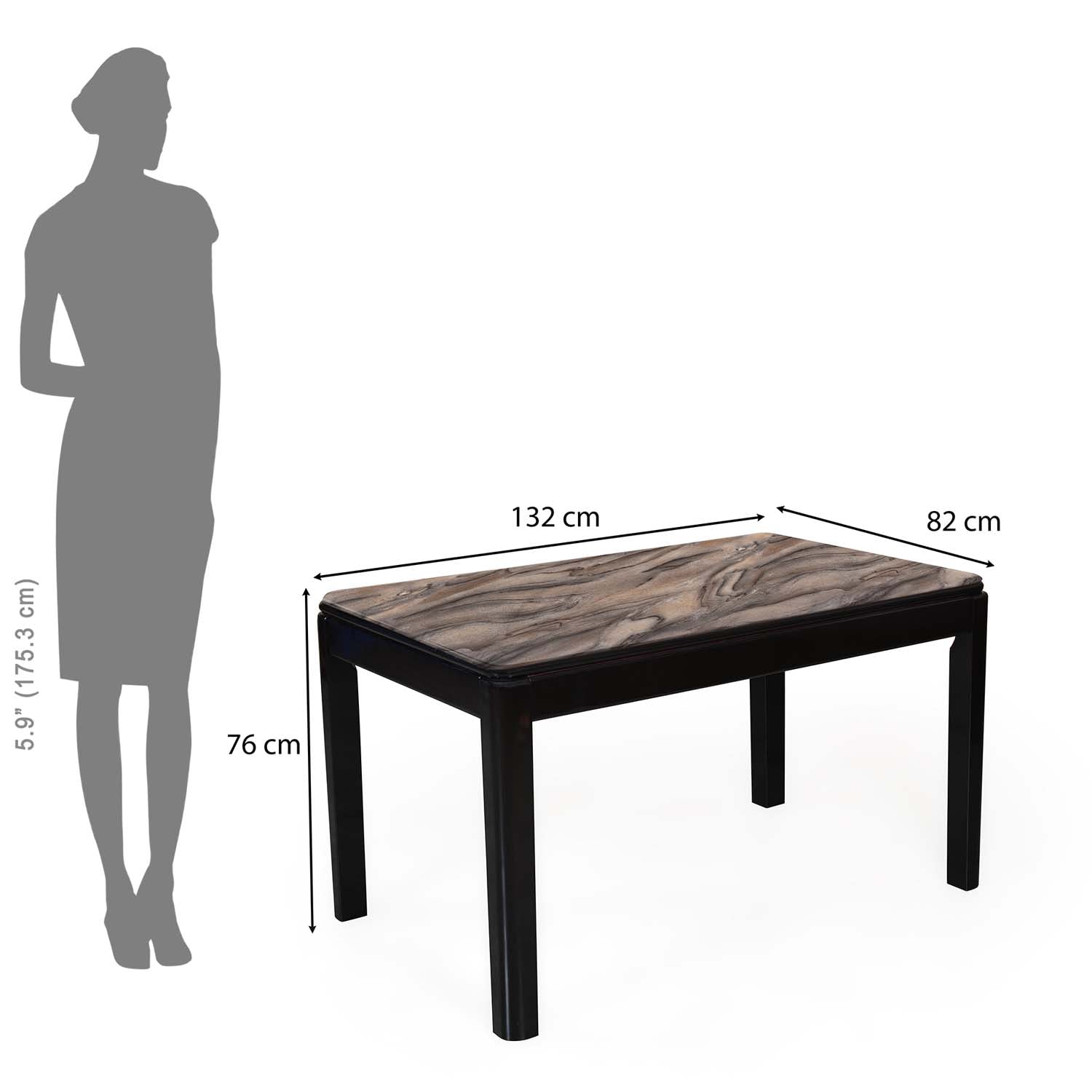 Buy Enoc 4 Seater Dining Table (Walnut) Online in India – Nilkamal