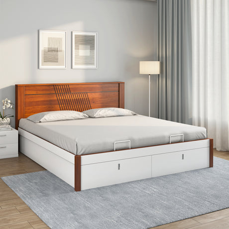 Nilkamal Electra Premier Bed with Hydraulic Storage (White) - 02
