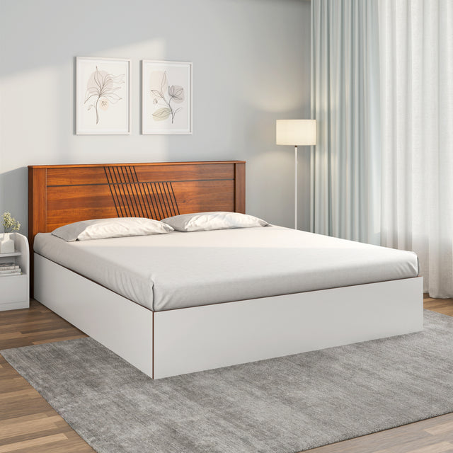 Nilkamal Electra Max Solid wood Bed with Box Storage (White) - 02