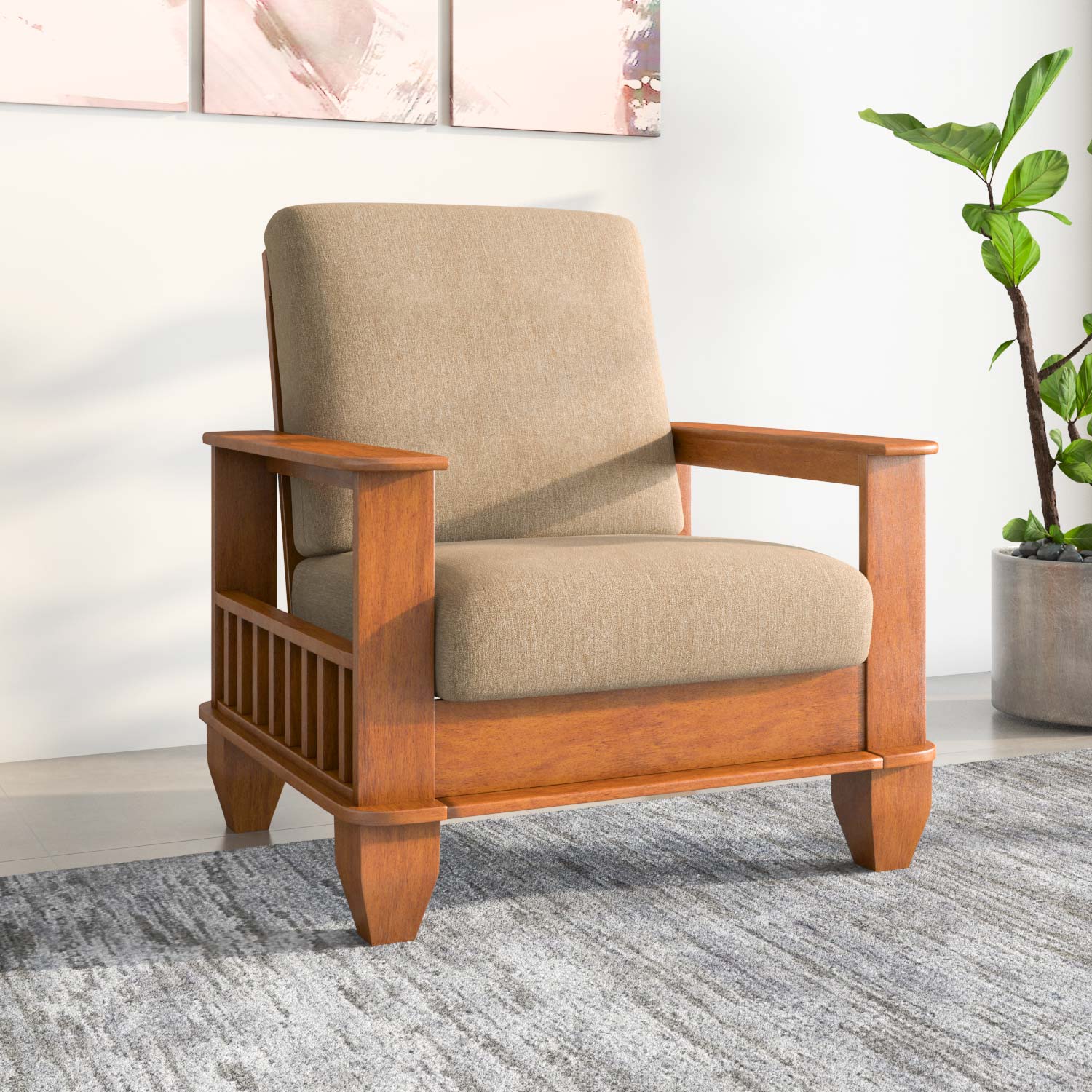 Elena Nios 1 Seater Fabric Sofa- New Wenge