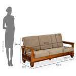 Elena Nios 3 Seater Fabric Sofa- New Wenge