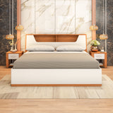 Eternal Wooden Queen Bed with Hydraulic Storage- Teak