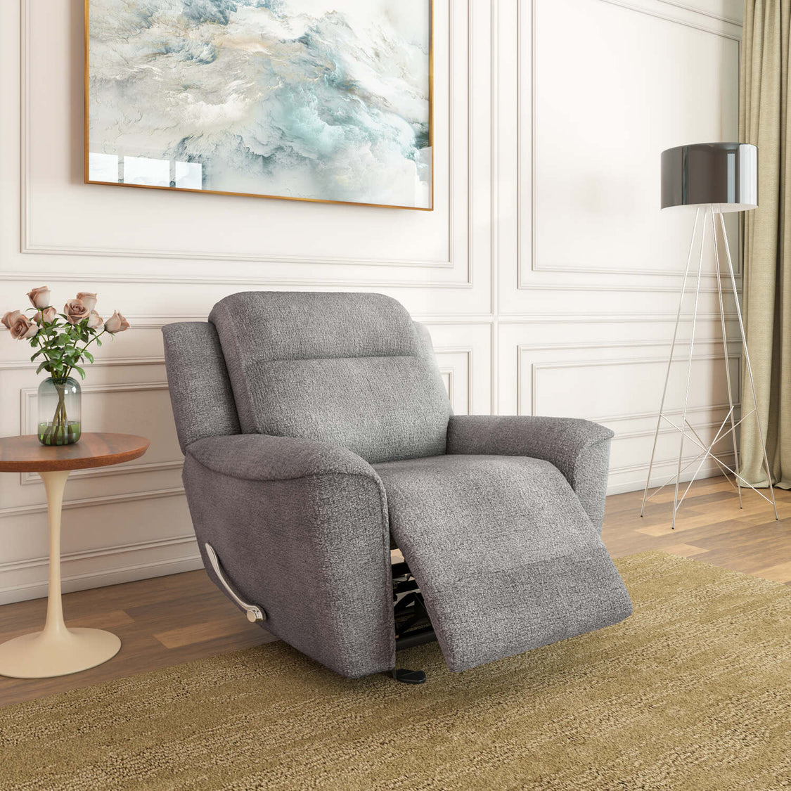 Favian 1 Seater Rocker Recliner Sofa- Grey – Nilkamal Homes