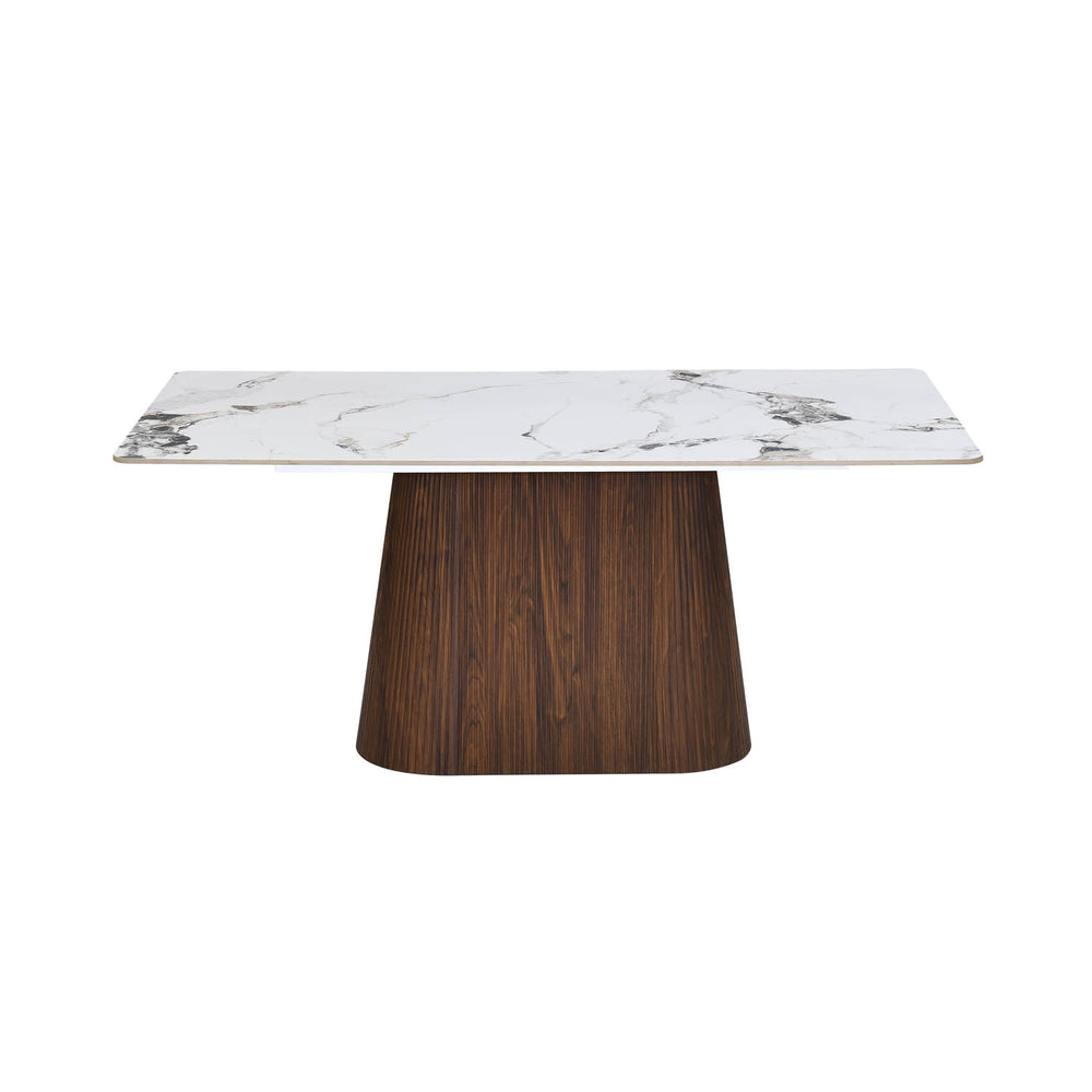 4 Seater Allune Ceramic Dining Set with Flinda Base and Nivo Chairs- Ash White