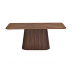 6 Seater Parquel Wooden Dining Set with Flinda Base and Tierra Chairs- Walnut Brown