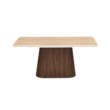 4 Seater Trava Marble Dining Set with Flinda Base and Linzy Chairs- Travertine