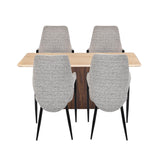4 Seater Trava Marble Dining Set with Flinda Base and Tierra Chairs- Travertine