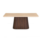 6 Seater Trava Marble Dining Set with Flinda Base and Tierra Chairs- Travertine