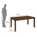 Floret 6 Seater Dining Set With Bench (Walnut)