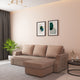 Portland LHS Sofa With Lounger & Storage (Light Brown)