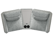 Infinia 2 Seater Fabric Sofa with Triangle Console- Off White