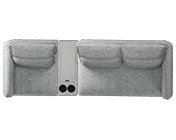 Infinia 1+2 Seater Fabric Sofa Set with Rectangle Console- Off White