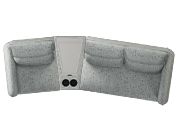 Infinia 1+2 Seater Fabric Sofa Set with Triangle Console- Off White