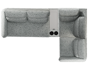 Infinia 2+1+1 Seater Fabric Sofa Set with Left Corner Sofa and Rectangle Console- Off White