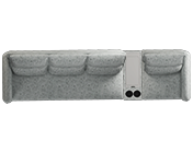 Infinia 3+1 Seater Fabric Sofa Set with Rectangle Console- Off White