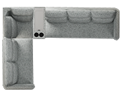 Infinia 3+2+1 Seater Fabric Sofa Set with Right Corner Sofa and Rectangle Console- Off White