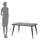 Flair 4 Seater Dining Table- Grey and Black