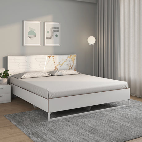 Nilkamal Galaxy Meta Bed Without Storage (White) - 02