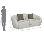 Giorgio 3 Seater Textured Fabric Sofa- Ivory
